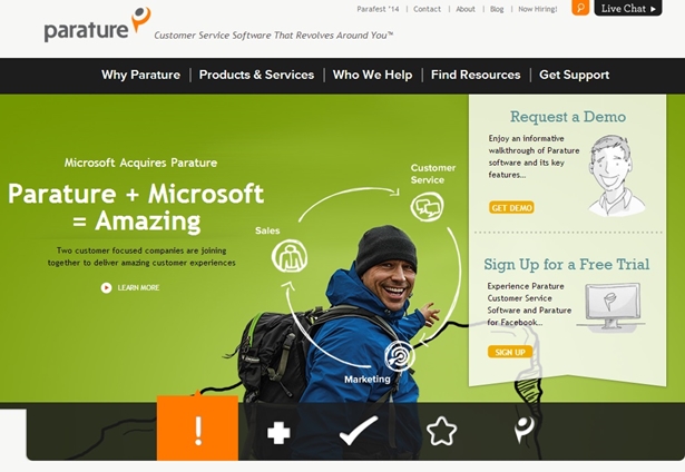 Parature Website After Microsoft Acquisition (2014)